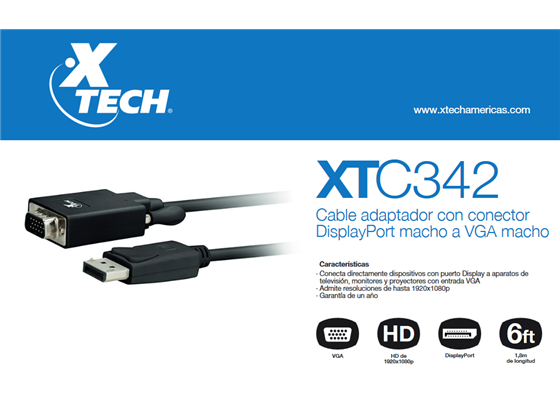 XTECH CABLE DISPLAY A VGA (XTC-342)