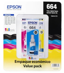[010343918610] TINTA EPSON T664 PACK 3 70ml (T664 520-TRI)